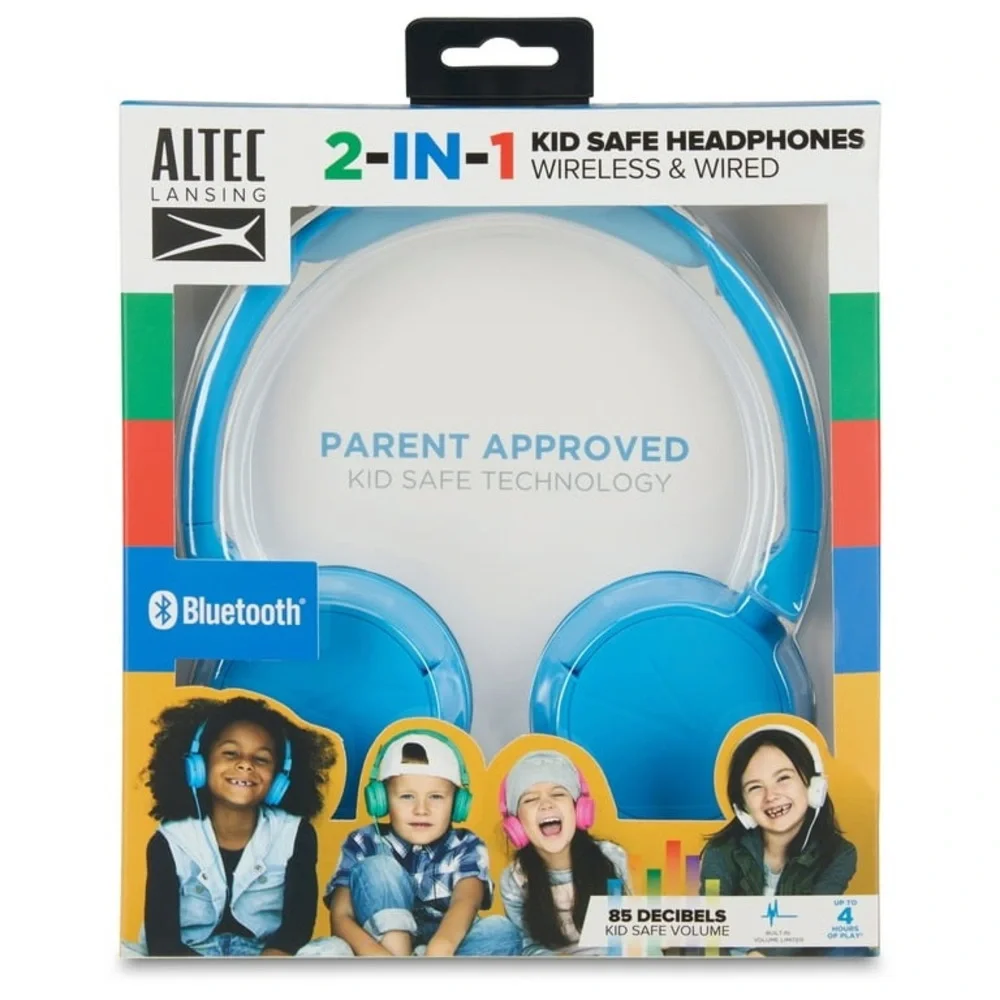 Altec Lansing KID SAFE 2-IN-1 Headphones--On-Ear-Bluetooth Wireless- Wireless